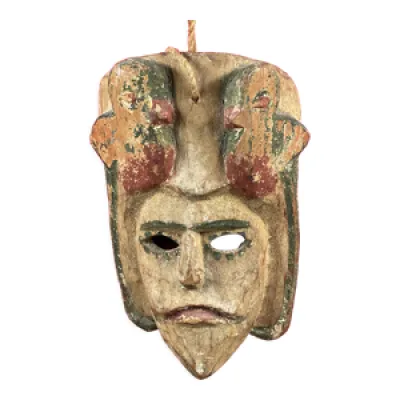 Ancien masque polychrome - bois circa