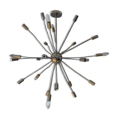 lustre Spoutnik en chrome - 1970 design