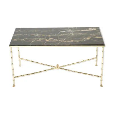 Table basse bambou laiton - marbre