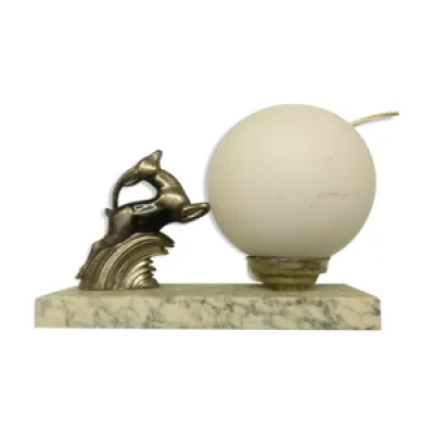 Lampe art deco antelope - verre marbre