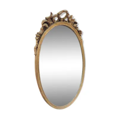 miroir ovale doré style - 50x80cm
