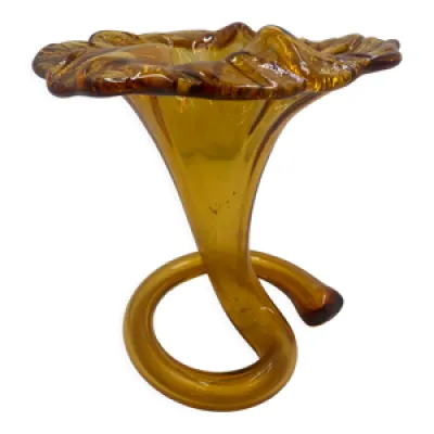 Soliflore en verre soufflée - couleur ambre