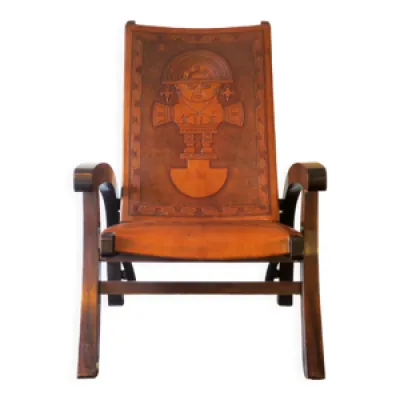 fauteuil Angel I Pazmino - cuir teck