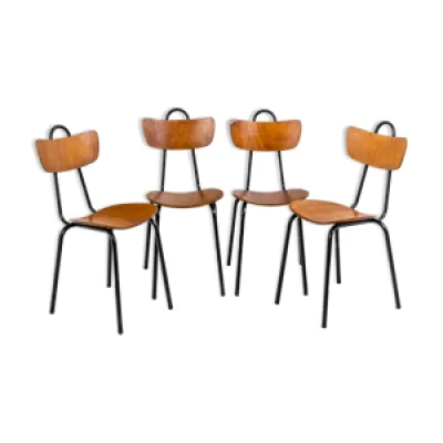Série de quatre chaises - 1950 bois
