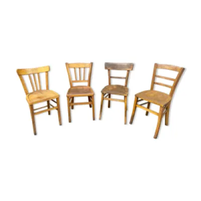 Lot 4 chaises bistrot - bois
