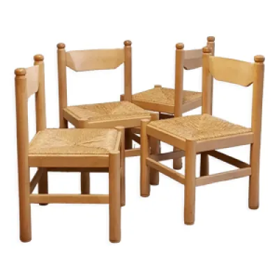 Ensemble de 4 chaises - 1970 bois