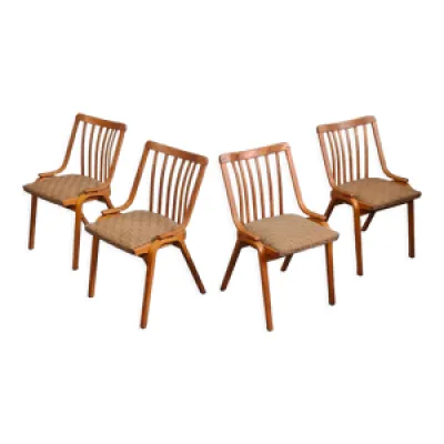 Suite de 4 chaises assise - tissu 1960