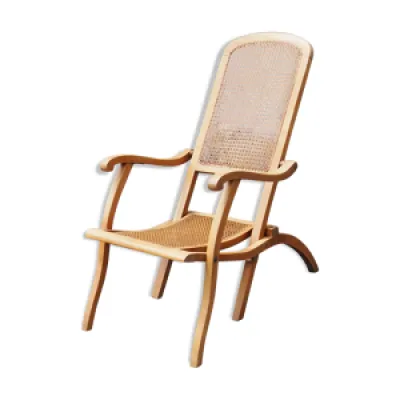 fauteuil pliant canné - bois massif