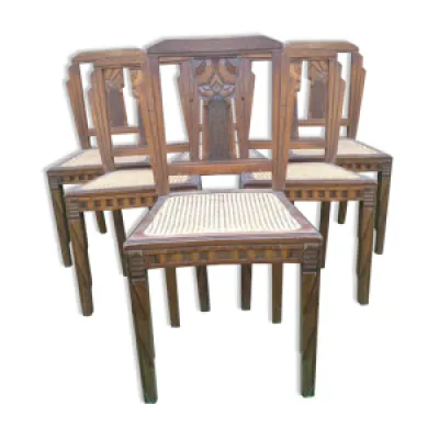 Chaises en chêne cannées - 1930 style