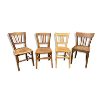 Lot 4 chaises bistrot - brasserie bois