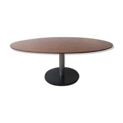 Oval walnut table by - alfred hendrickx belform