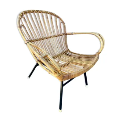 fauteuil en rotin  vers - 1960