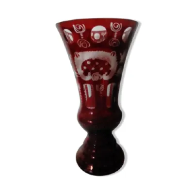 Vase en cristal boheme - grave decor
