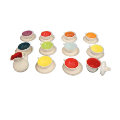 Service à thé en céramique - multicolore