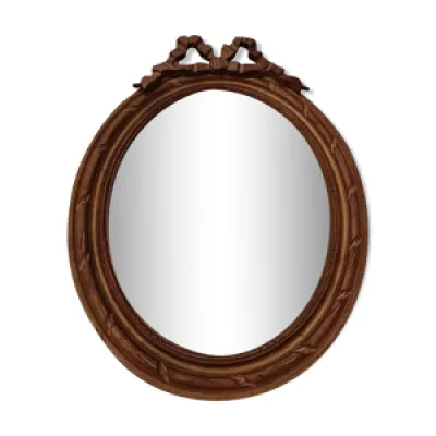 miroir médaillon bois - 48x38cm
