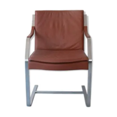 fauteuil en cuir camel/brown - walter