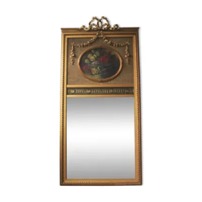 Miroir trumeau avec décor - ovale louis xvi