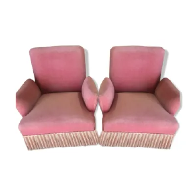 Paire de fauteuils crapaud - rose