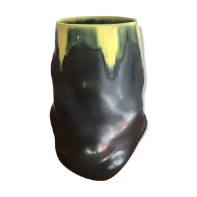 Vase noir des années - luneville