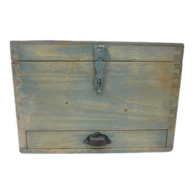 Ancien coffre boite outils - tiroir bois