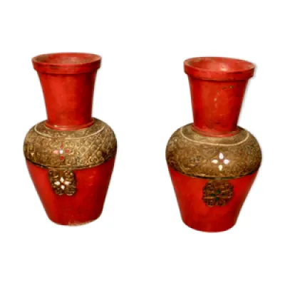 Paire de vases en terre - asie