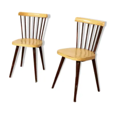 Paire de chaises Baumann - bois bistrot troquet