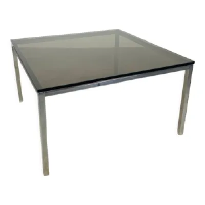 Table basse carrée chrome - verre