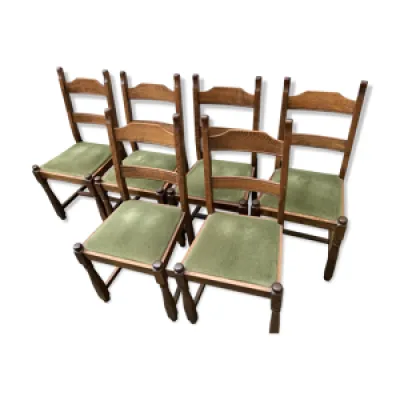 Série de 6 chaises en - bois