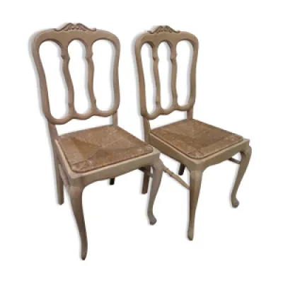 2 chaises chêne style - louis