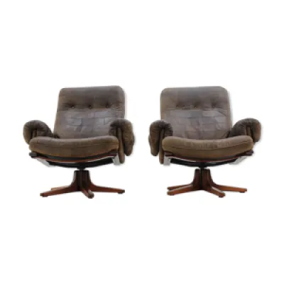 fauteuils scandinaves - 1970s cuir