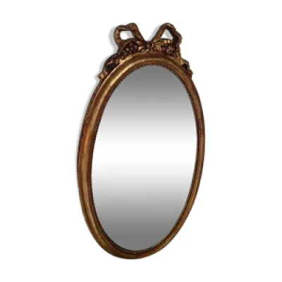 miroir médaillon en - bois