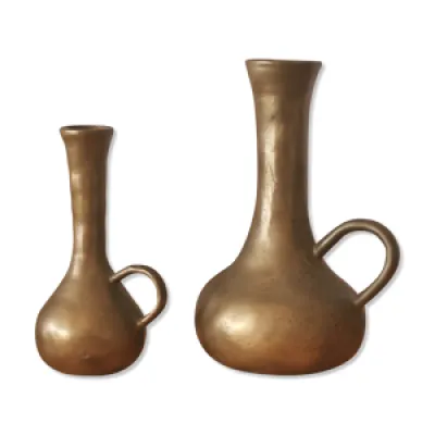 Duo de vases artisanaux - xxe