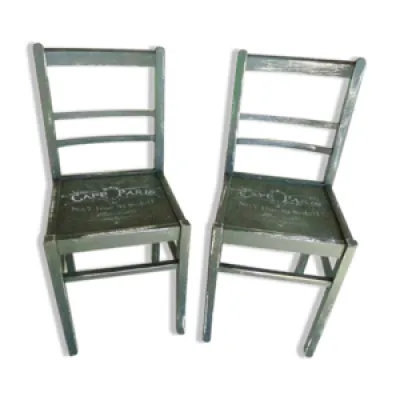 2 chaises bistrot relookées - gris