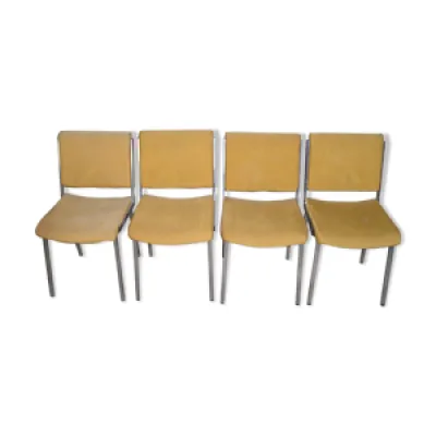 Set de 4 chaises métal - 1970 tissu