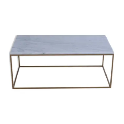 Table basse rectangulaire - blanc marbre