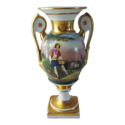 Vase Empire, peint main, - porcelaine