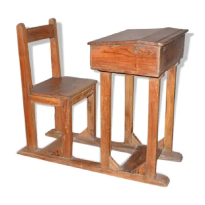 Ancien pupitre-chaise - teck