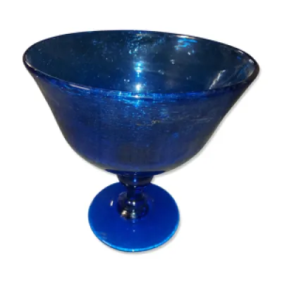 Coupe en verre de Biot, - bleu cobalt