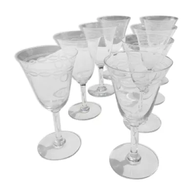 Set de 9 verres à pied - 1930 cristal