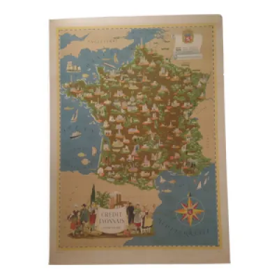 Poster carte de France - lucien
