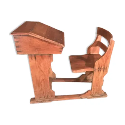 Ancien pupitre-chaise - teck birman