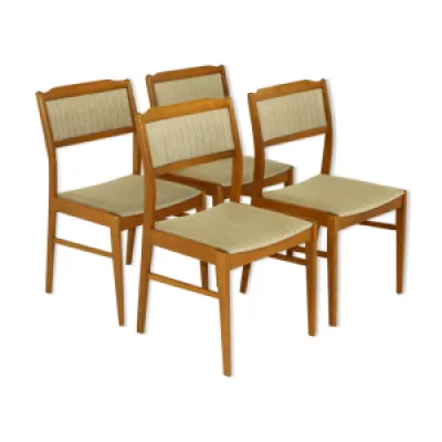 set de 4 chaises en hêtre, - 1960