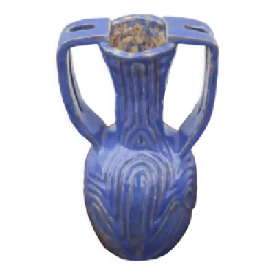 Vase en terre cuite vernissé - bleu
