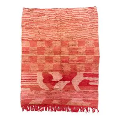 tapis berbère marocain - rouge motifs