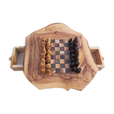 Jeux d'échecs rustique - main bois