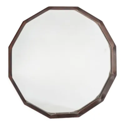 Miroir en bois octogonal - dino