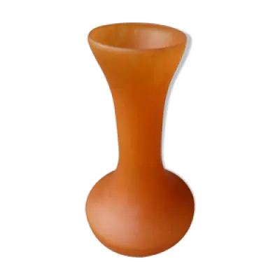 Vase soliflore Art Déco - orange verre