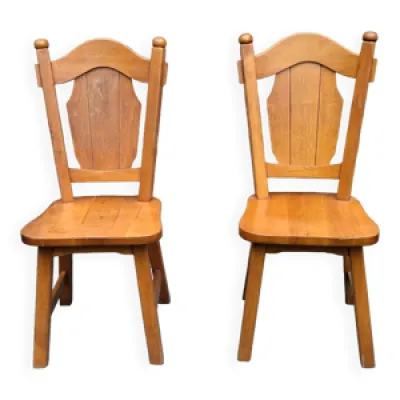 Paire de chaises bois - rustiques