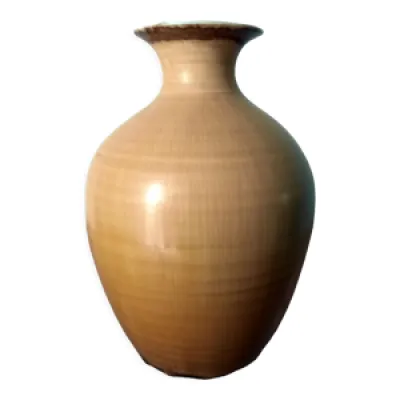 Vase céramique jaune - xxe