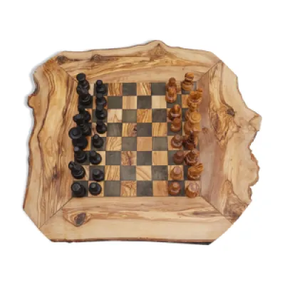 Jeux d'échecs rustique - main bois